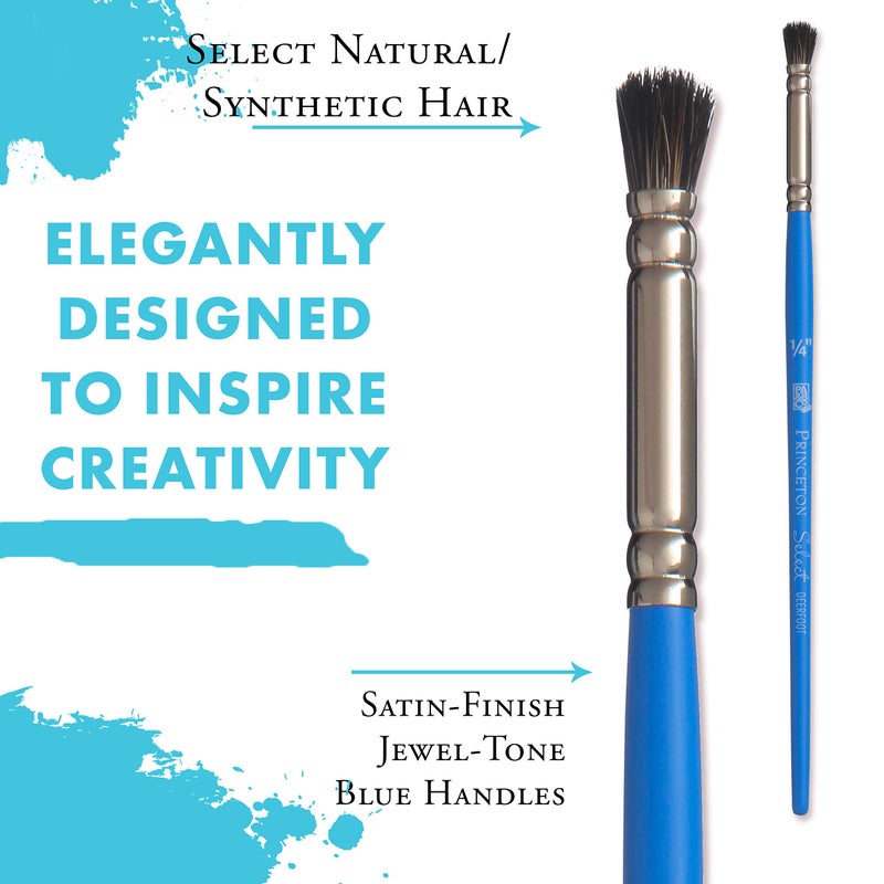 Princeton Artist Brush Select Natural & Synthetic Hair Brush Deerfoot 1/4" Width - Image 3